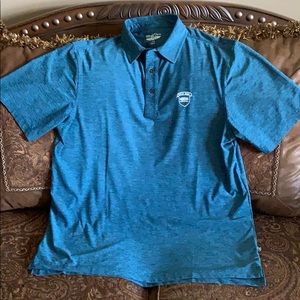 Straight Down men’s medium polo. Heathered blue